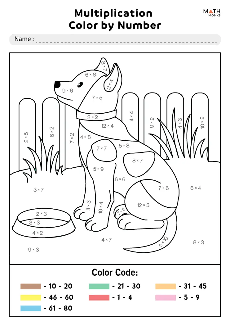 Multiplication Coloring Worksheets - Math Monks