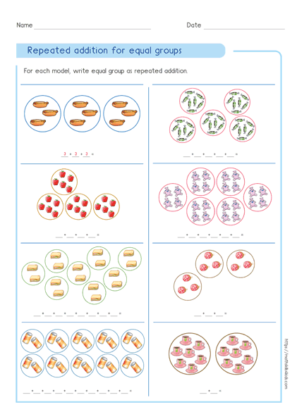 Write Repeated Addition And Multiplication For Equal Groups