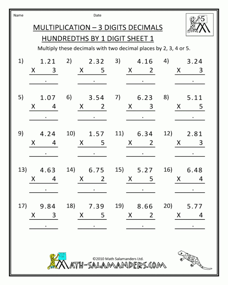 Math Worksheet Printable 5th Grade - Math Worksheets Printable