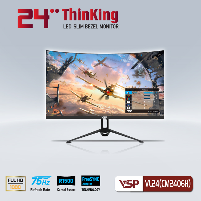 Màn hình cong Cuver LED Monitor 24inch VL24(CM2406H)