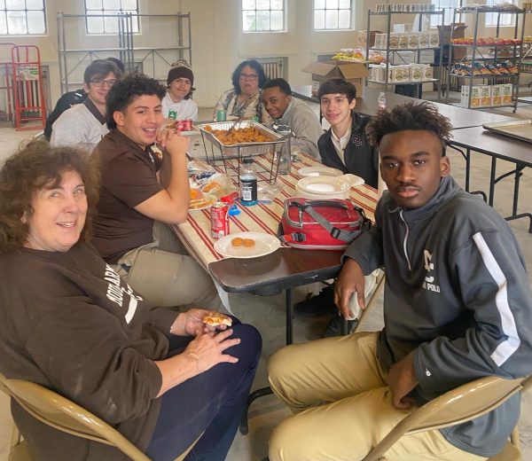 Barbara Burns (far left) chaperones MC student trips to the First Presbyterian Church of Chicago often to make sure all classes can have the opportunity to experience service.