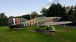 An RAF Hawker Hurricane fighter in brown & green camouflage