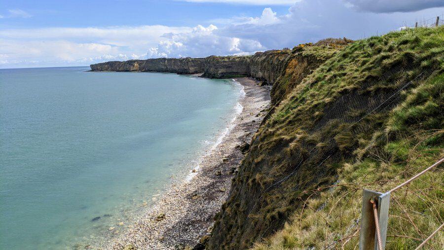 View along the cliffs with the shingle beach below