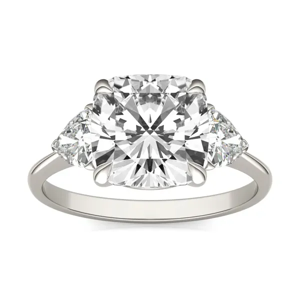 Three-stone diamond engagement ring inspired by Taylor Swift Charles & Colvard