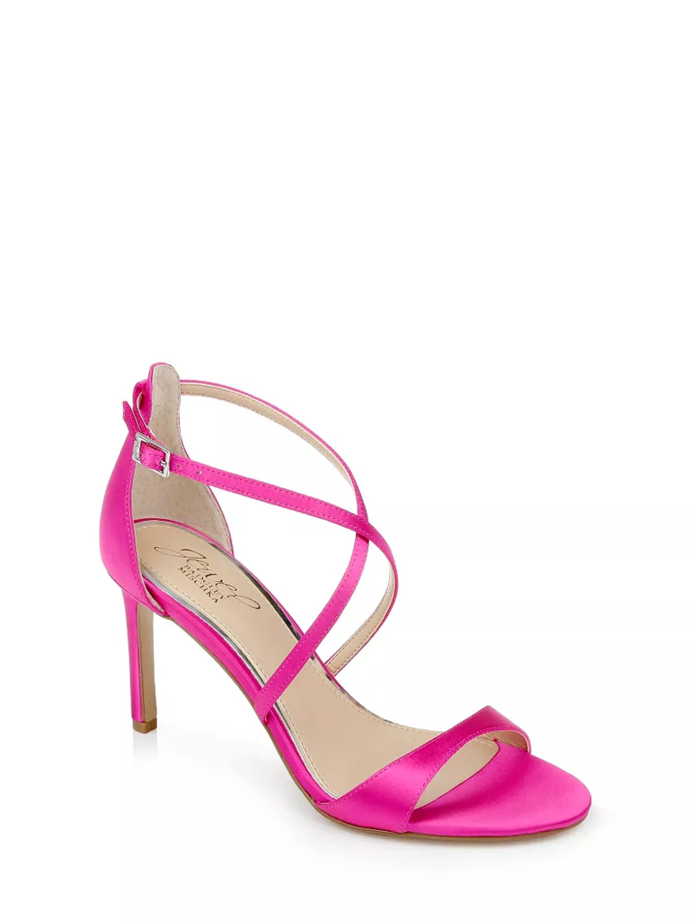 Badgley Mischka pink stiletto wedding sandal