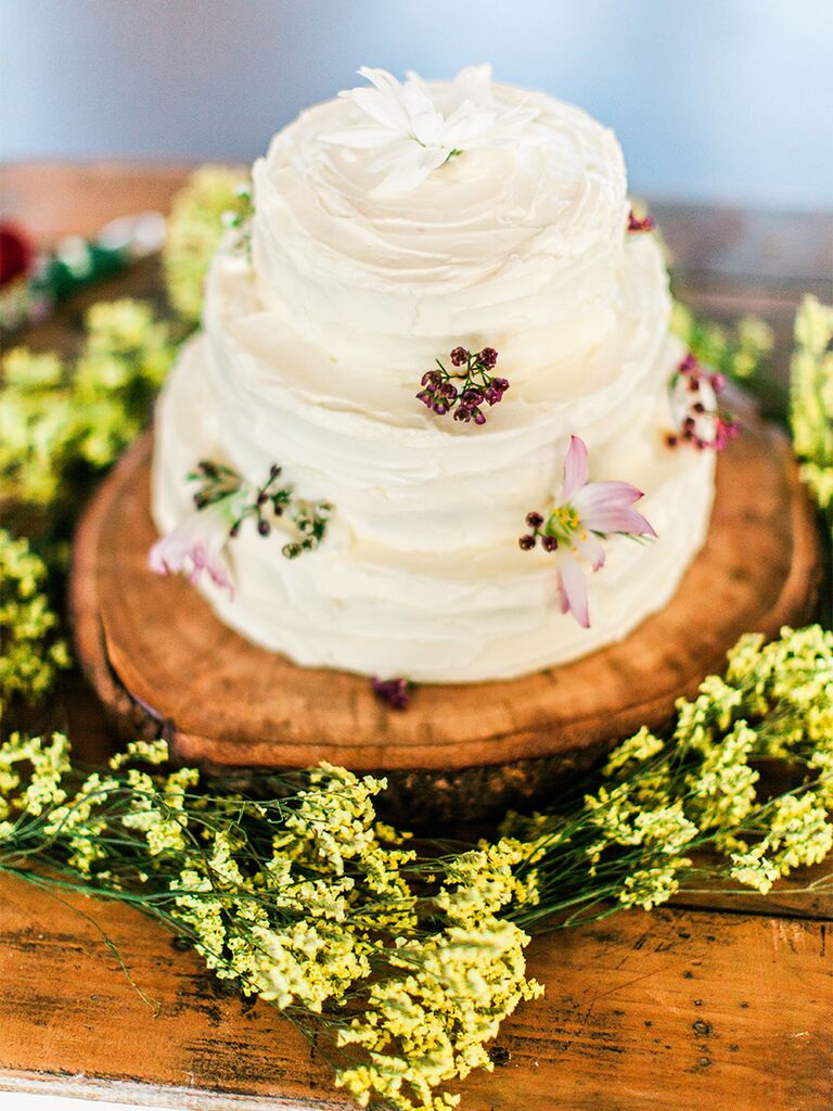 Garden-themed spring wedding cake