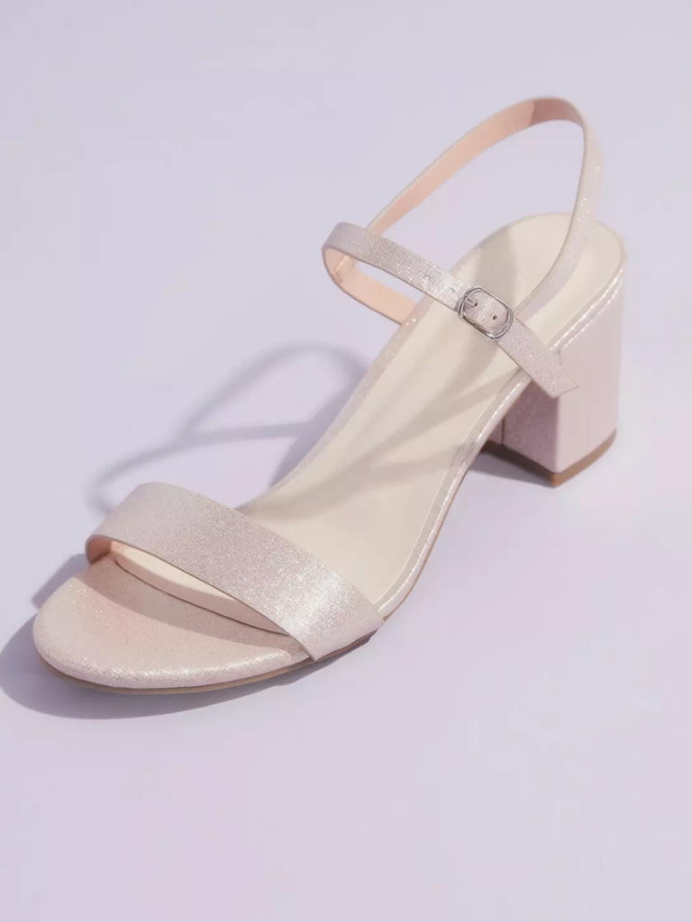 Cinde block heel pink wedding sandal