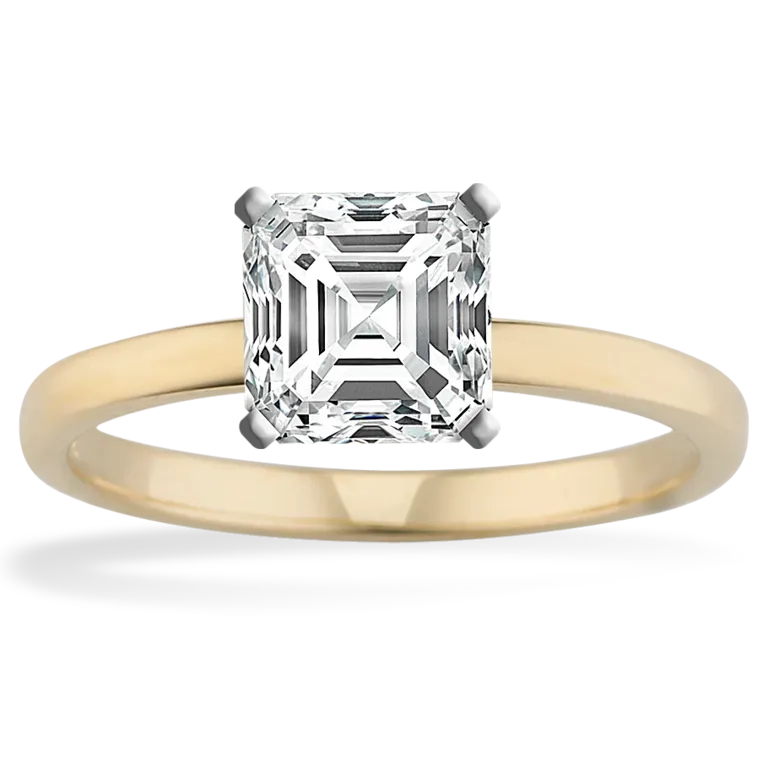 Solitaire asscher cut diamond engagement ring inspired by Taylor Swift from Shane Co.