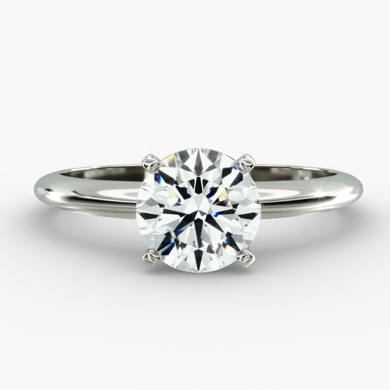 Blue Nile four prong solitaire diamond engagement ring inspired by Taylor Swift