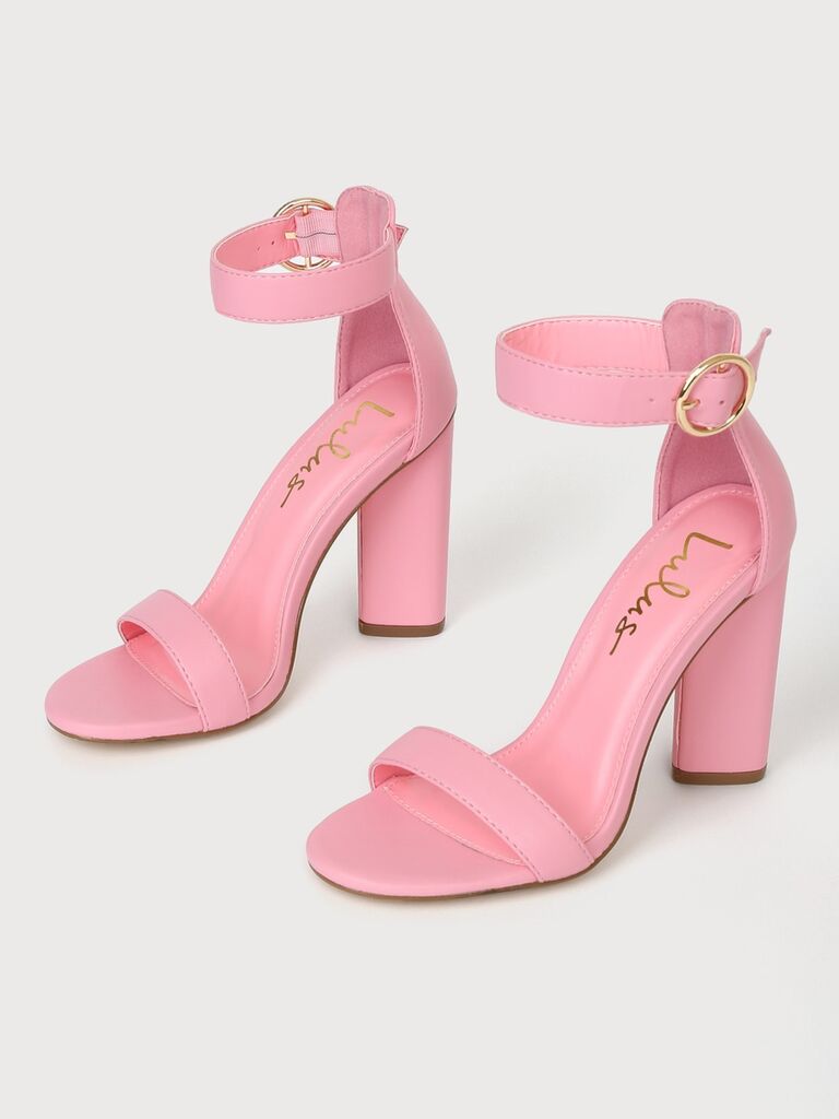 Lulus pink ankle strap wedding sandals