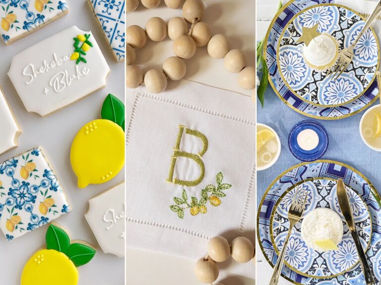 Lemon-themed bridal shower decorations