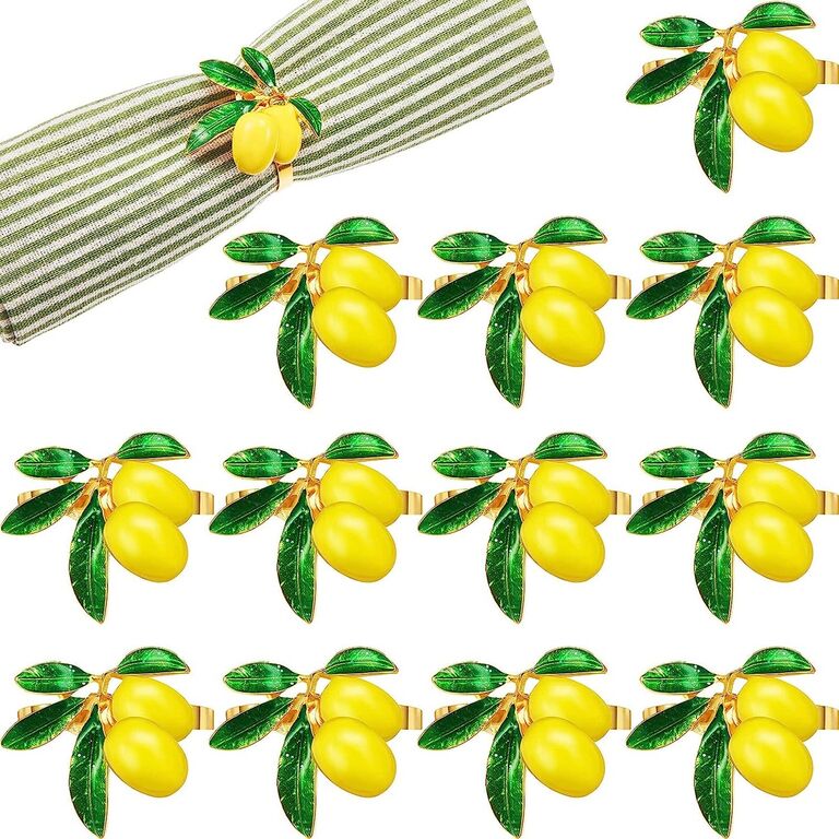 Lemon napkin rings for lemon-themed bridal shower