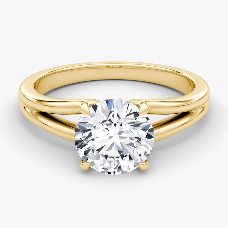 Floating split band round Taylor Swift inspired engagement ring from VRAI