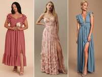 Three boho bridesmaid dresses