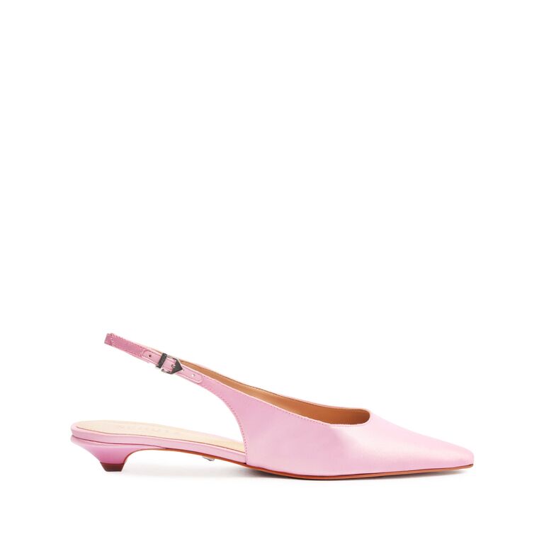 Schutz pink satin wedding flats