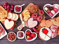 Heart-shaped grazing board for events