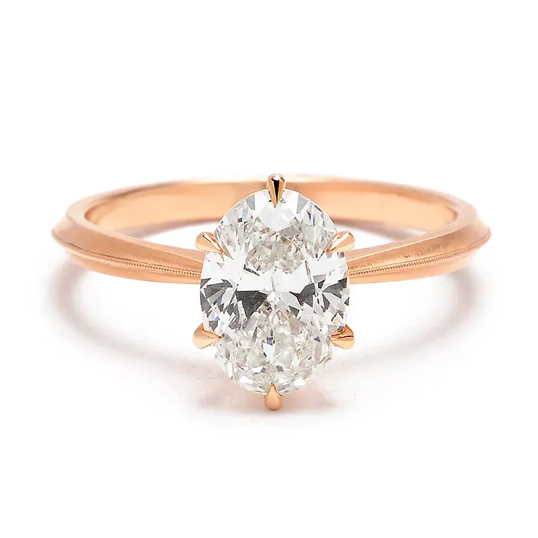 Oval solitaire diamond engagement ring inspired by Taylor Swift from Greenwich St Jewelers