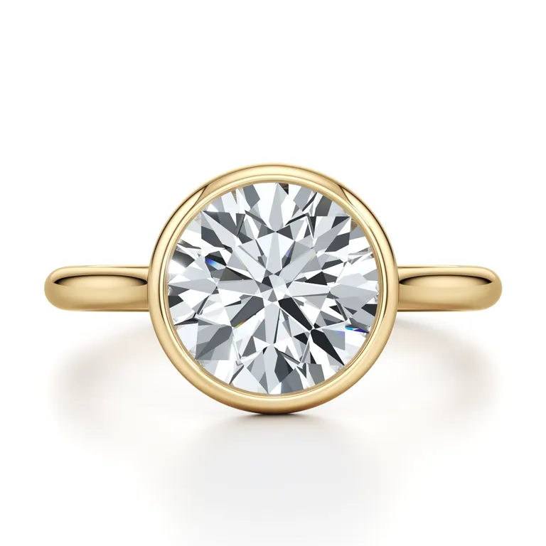 Jean Dousset yellow gold solitaire lab diamond Taylor Swift inspired engagement ring