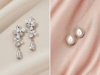 Bridesmaids wearing stud earrings