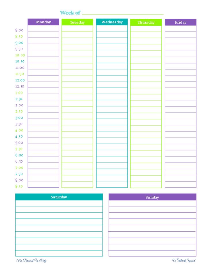 Printable Weekly Planner