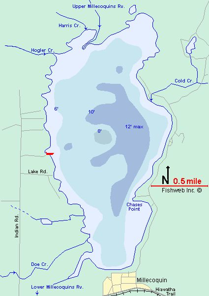 Millecoquin Lake Map, ©DMG | Pure Michigan | Pinterest