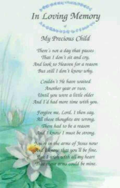 My precious child......... | Memorial Poems for My Loved Ones | Pinterest image.