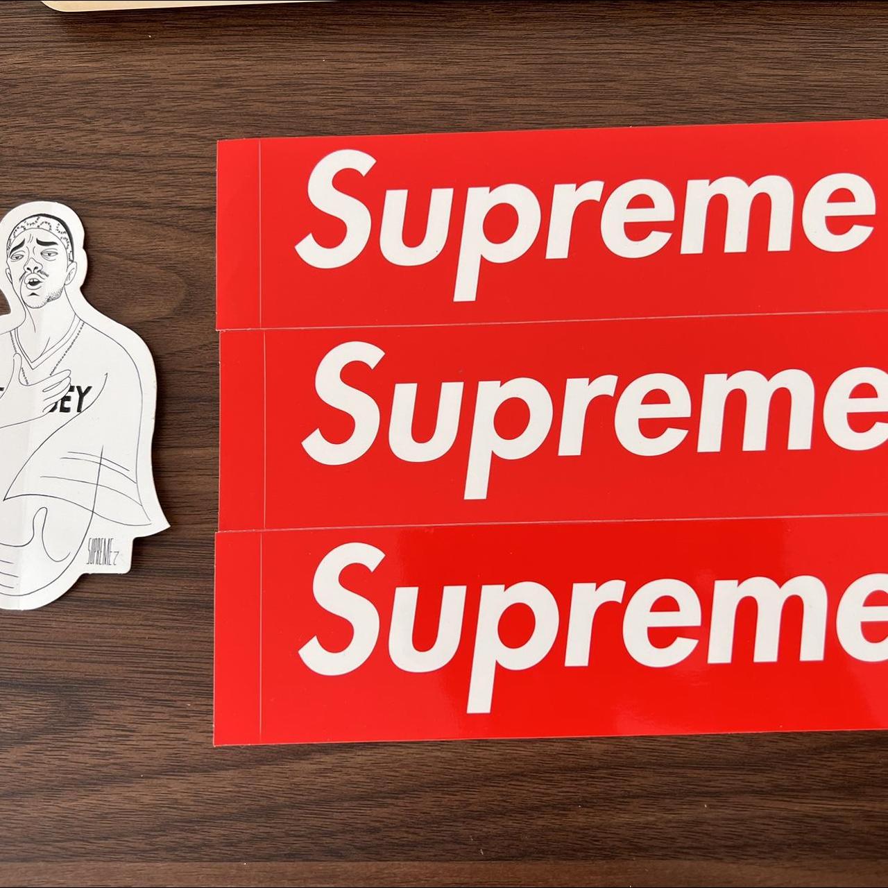 Supreme stickers (3 supreme red box stickers for $9)... - Depop