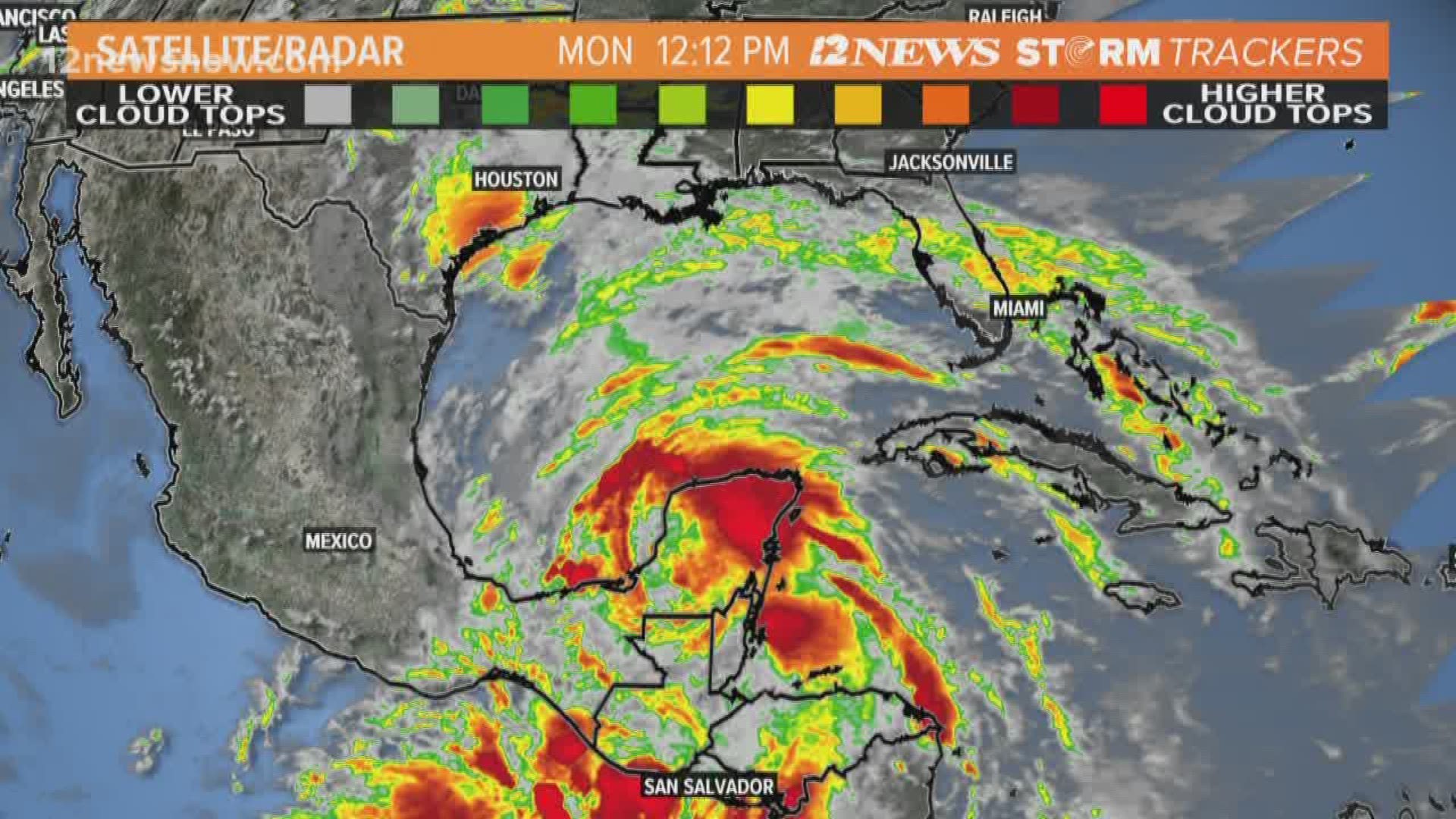 Monday 12pm update Tropical development likely in Gulf of Mexico