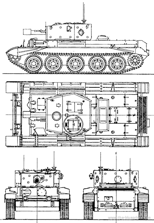 Tank A27L Cromwell Mk.VI 85mm - drawings, dimensions, figures ...