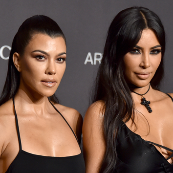 Kim Kardashian Shared a Throwback Photo of Her and Kourtney With Overplucked Eyebrows