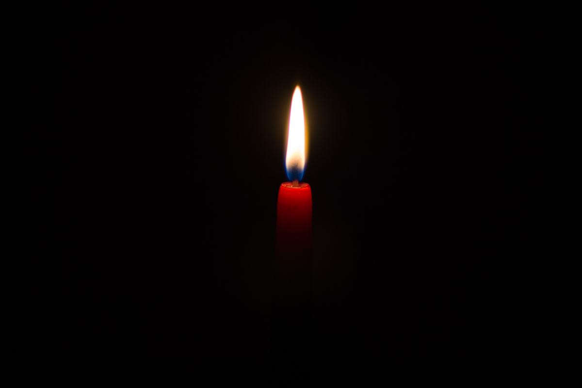 Free Photo: Red Candle against Black Background