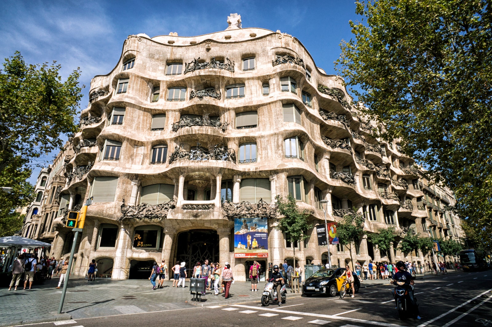 a building with wavy facade