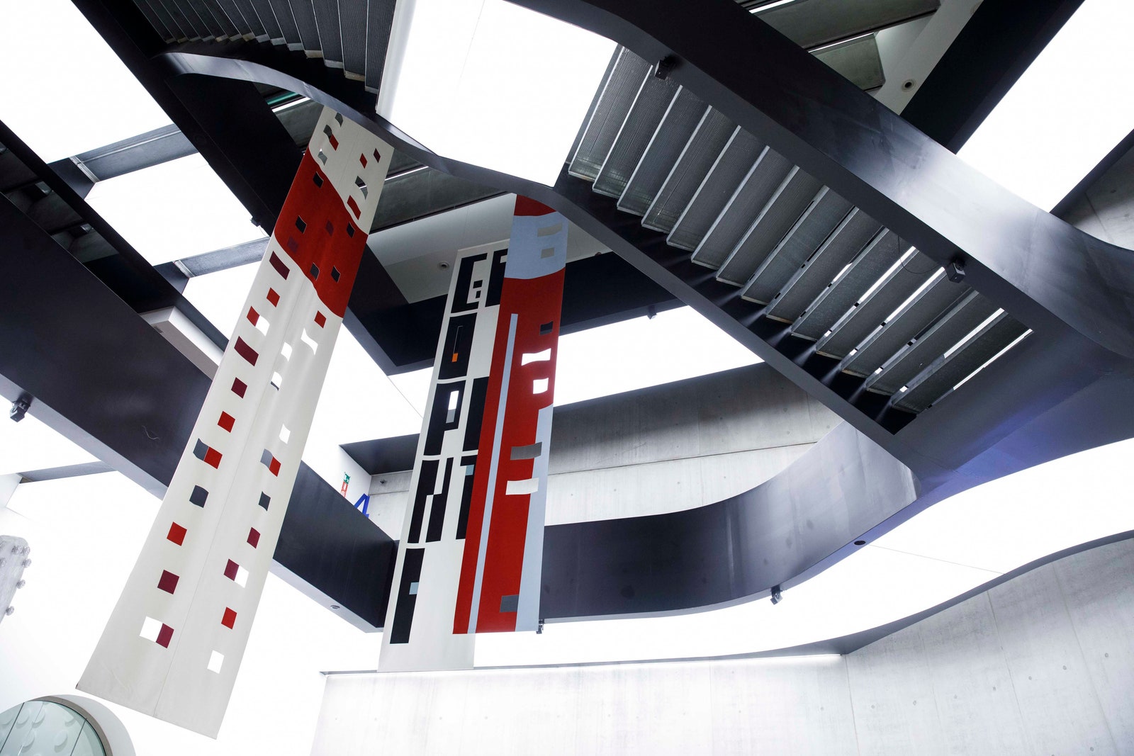 Zaha Hadid's futuristic staircases an unavoidable presence in the museum of twentyfirst century art seen here with Ponti...