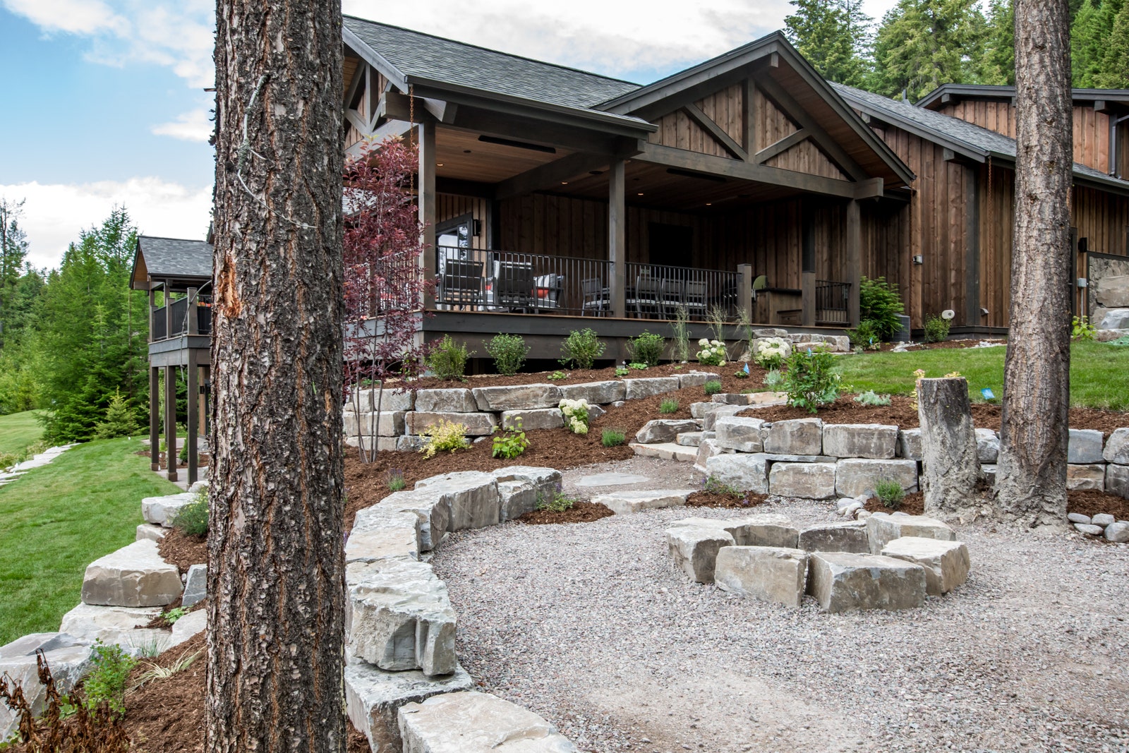 A cozy firepit is the epicenter of outdoor entertaining.