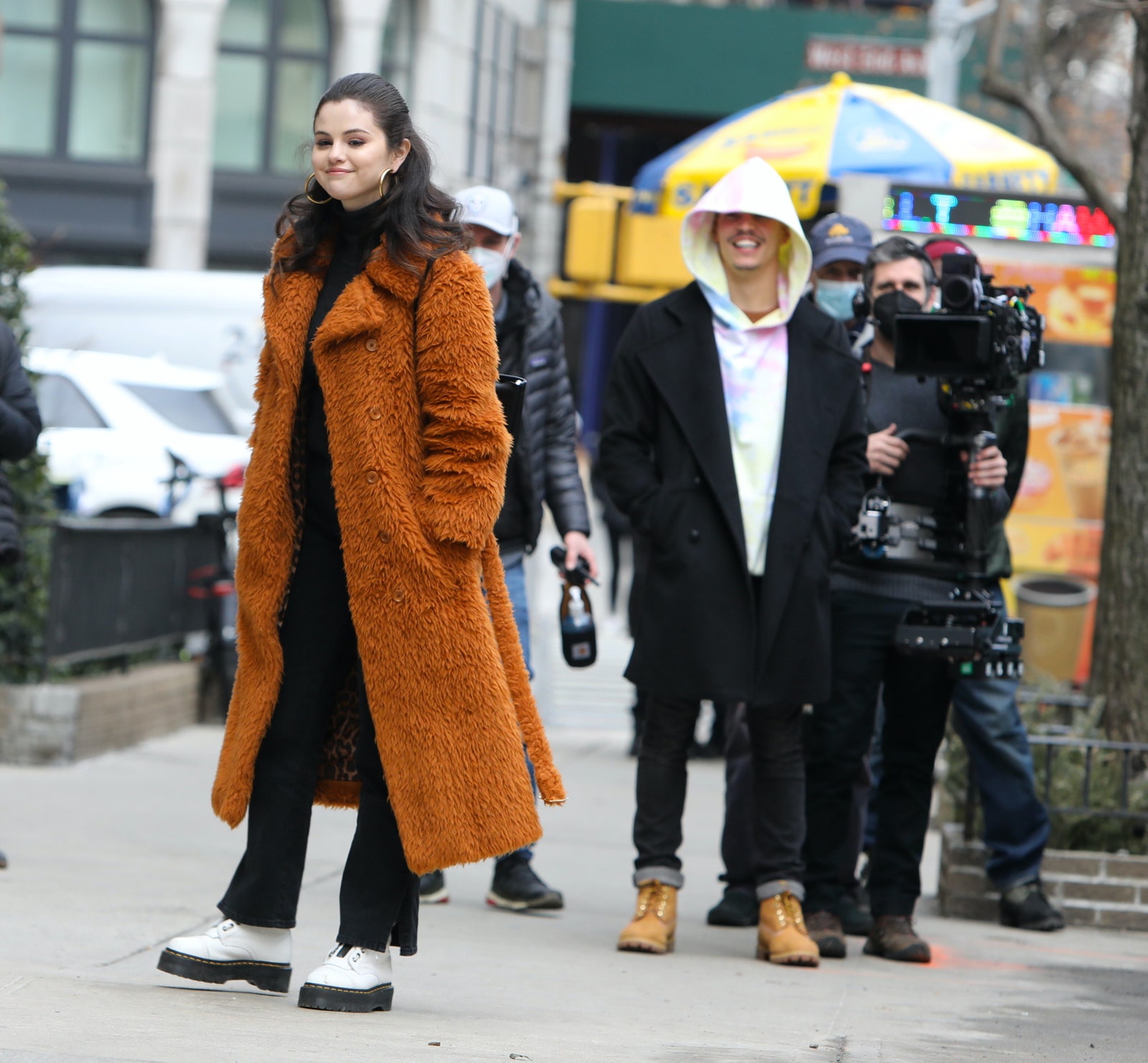 Selena Gomez on the set of Only Murders in the Building which is filmed in New York City.