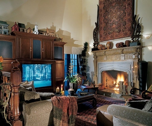 Image may contain Fireplace Indoors Home Decor Hearth Computer Hardware Electronics Hardware Monitor and Screen