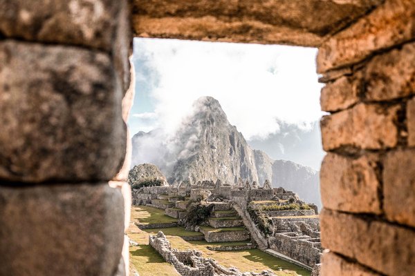 Stone archway at Machu Picchu