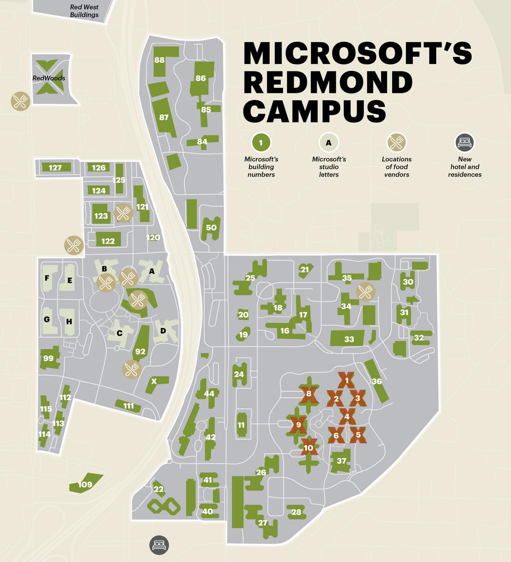 Microsoft Redmond Campus Map - Conni Clarabelle