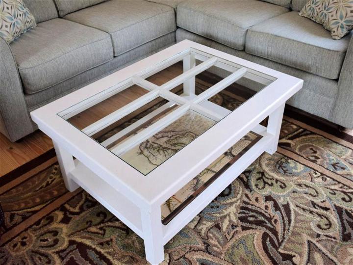 Old Door to Coffee Table with Glass Top