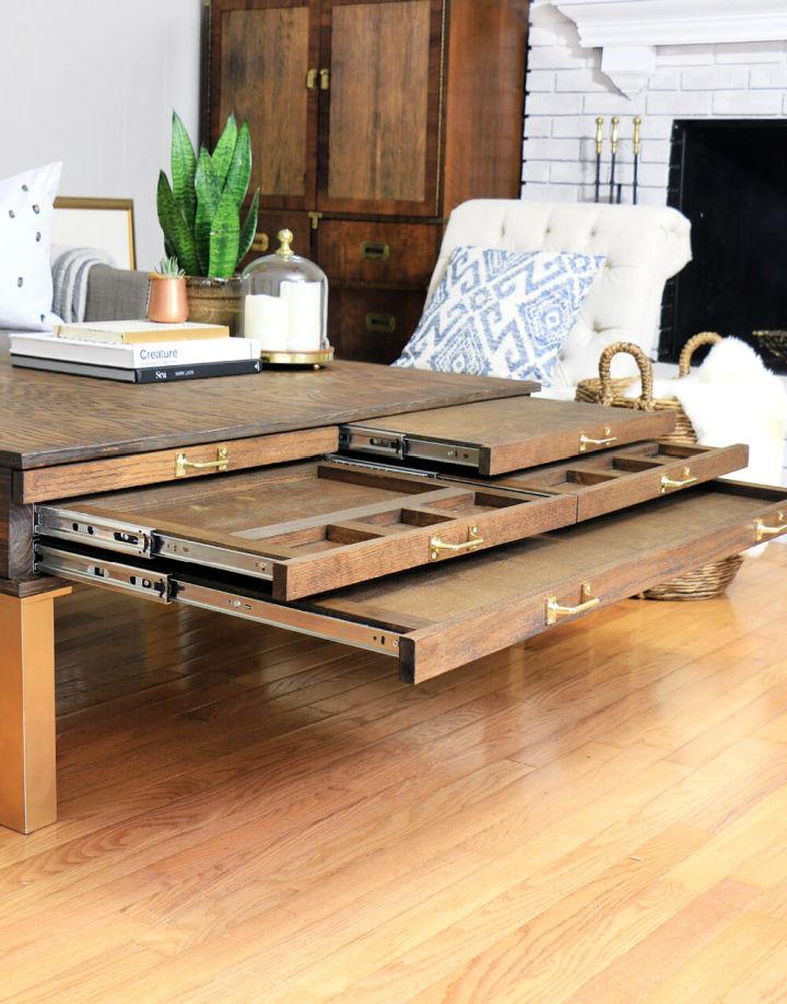 Space Saving Coffee Table with Pullouts