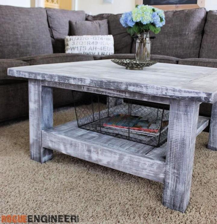 DIY Square Plank Coffee Table