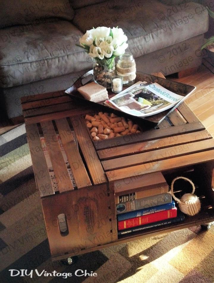 Vintage Wine Crate Coffee Table