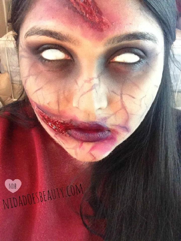 Night Zombie Makeup Look for Beginner