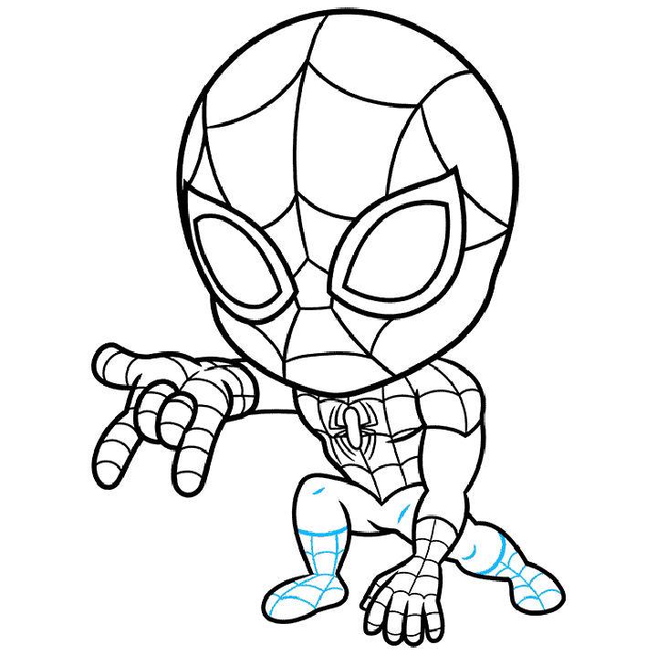 Chibi Spiderman Drawing for Beginner