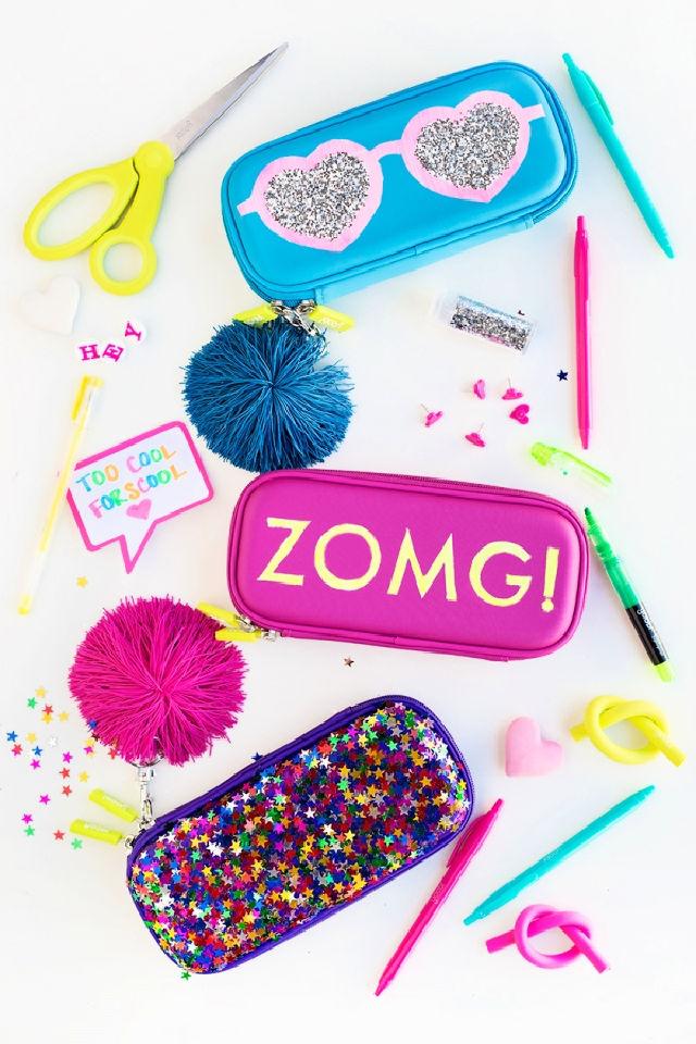 Glittery Graphic Pencil Cases