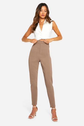 Tall Bengaline Stretch Tapered Tailored Trouser mocha