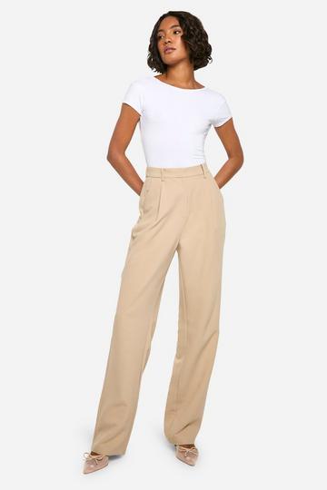 Tall Essential Straight Leg Tailored Trousers stone