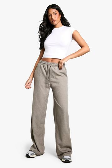 Tall Tailored Drawstring Waistband Wide Leg Trouser grey