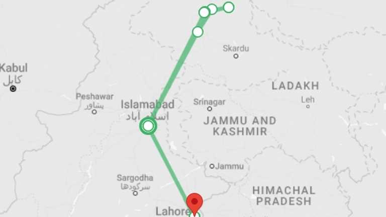 Map of a Expedition Tour with 6 destination visits for the trip: Pakistan Expedition