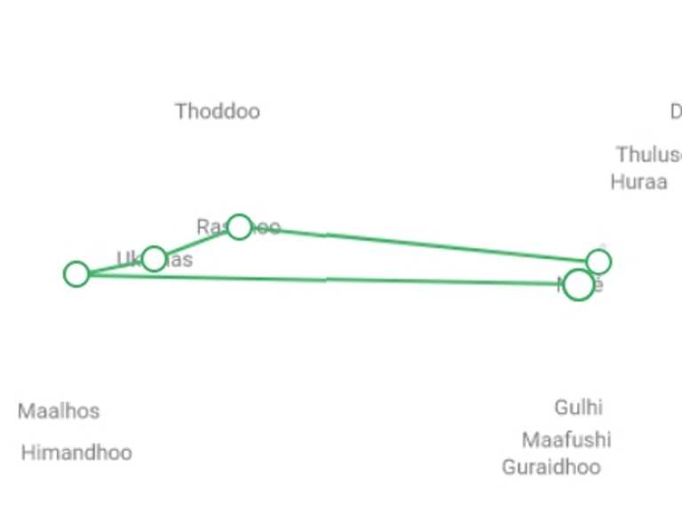 Map of a Snorkeling Tour with 5 destination visits for the trip: Maldives Private Relaxed Island Hopping 8D/7N